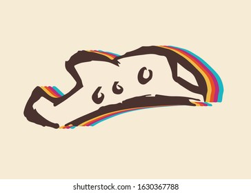 Vector Illustration of Airplane Transportation with Cute and Rainbow Color