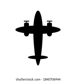 Vector illustration of an airplane view from above with thrusters under the wings.