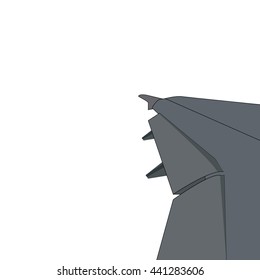 vector illustration of an airplane wing on a white background