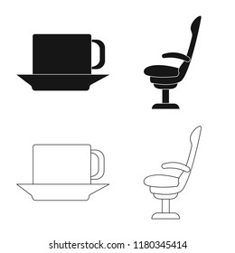 Vector illustration of airport and airplane symbol. Collection of airport and plane vector icon for stock.
