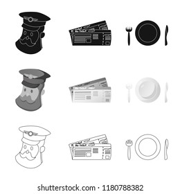 Vector illustration of airport and airplane symbol. Collection of airport and plane vector icon for stock.