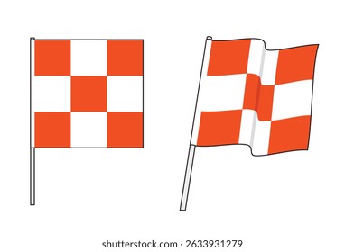 Ilustração vetorial da bandeira do aeroporto em plana e vibrando, eps