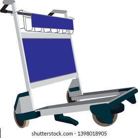 Vector Illustration Of Airport Trolley