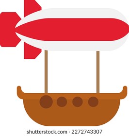 Vector illustration of an airship. Hot air balloon. Adventure and flight.