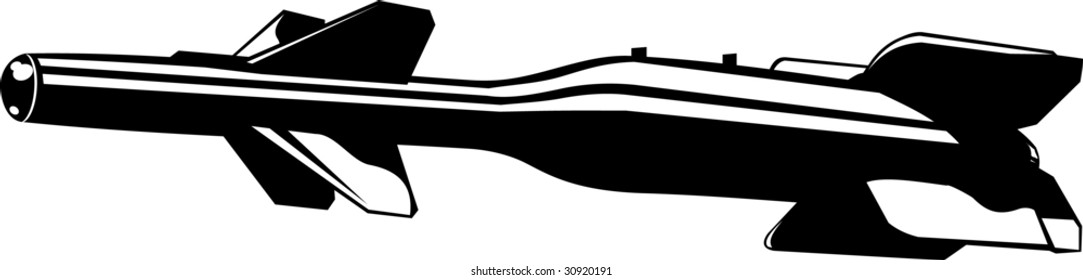 Vector illustration of a air-to-ground guided aerial bomb