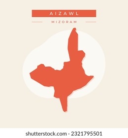 Vector illustration vector of aizawl city map india city