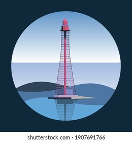 vector illustration of Ajigol lighthouse
