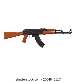 Vektorgrafik AK   Maschinengewehr einzeln auf weißem Hintergrund.
