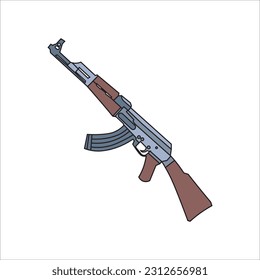 Vector illustration AK47 icon machine gun