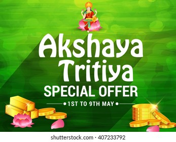 Vector illustration of Akshaya Tritiya celebration background.