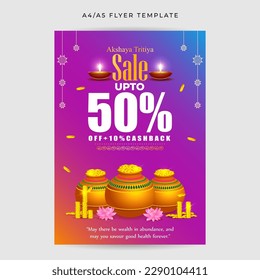 Vector illustration of Akshaya Tritiya Sale social media story post feed mockup template design
