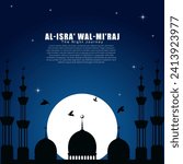 Vector illustration of Al Isra Wal Miraj social media feed template