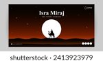 Vector illustration of Al Isra Wal Miraj social media feed template