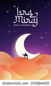 Vector Illustration of Al Isra' wal Mi'raj a great and amazing journey's of Prophet in one night