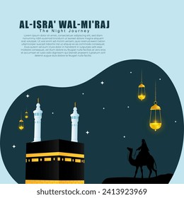 Vector illustration of Al Isra Wal Miraj social media feed template