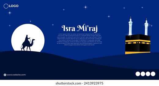 Vector illustration of Al Isra Wal Miraj social media feed template