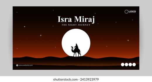 Vector illustration of Al Isra Wal Miraj social media feed template