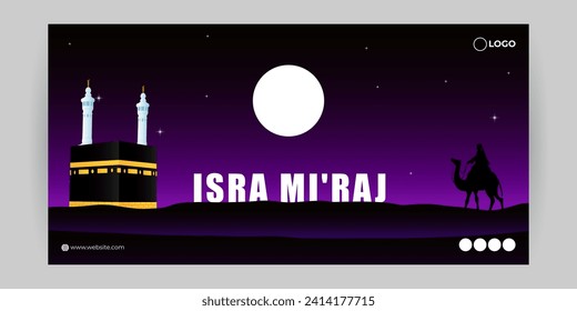 Vector illustration of Al Isra Wal Miraj social media feed template