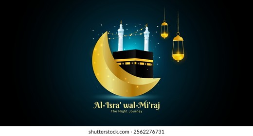 Vector illustration of Al Isra' wal Mi'raj social media template