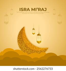 Vector illustration of Al Isra' wal Mi'raj social media template