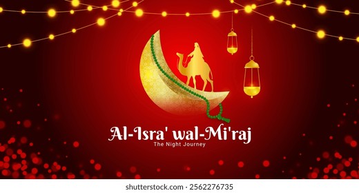 Vector illustration of Al Isra' wal Mi'raj social media template