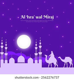 Vector illustration of Al Isra' wal Mi'raj social media template