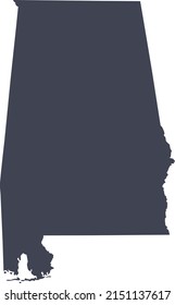 Ilustración vectorial del mapa de Alabama