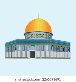 A vector illustration of the Al-Aqsa Mosque might depict the mosque from a distance.