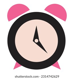 ilustración vectorial del icono del reloj de alarma combinación de color rosa negro