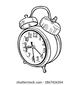Vector illustration of an alarm clock isolated. Clock with alarm clock as an element, blank for designers, logo, icon