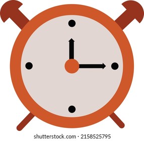 A vector illustration of an alarm clock isolated on white background
