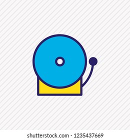 Vector illustration of alarm icon colored line. Beautiful necessity element also can be used as bell icon element.
