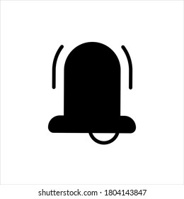 vector illustration alarm notification - bell icon in black