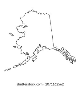 vector illustration of Alaska- American state map. United States of America map, World Map International vector template isolated on transparent background - Vector illustration eps 10