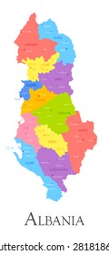 Vector illustration of Albania regional map