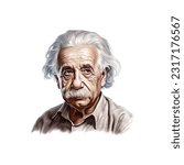 Vector illustration of Albert Einstein.