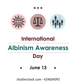 vector illustration / albinism awareness day in june