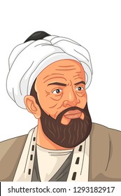 A vector illustration of Al-Biruni Muslim Scholar 