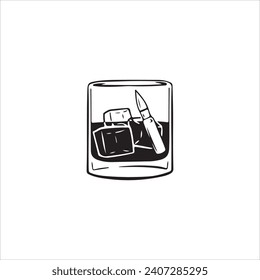 Vektorgrafik von Alkoholgetränk mit Kugeln