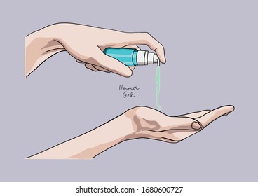 Vector Illustration of Alcohol Gel / Hand Sanitizer Gel