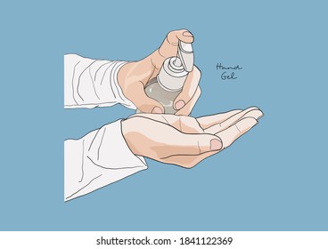 Vector Illustration of Alcohol Gel / Hand Sanitizer Gel