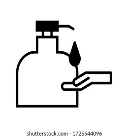 vector illustration of alcohol gel icon, hand sanitizer symbol