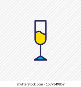 Vector illustration of alcohol icon colored line. Beautiful eating element also can be used as wineglass icon element.