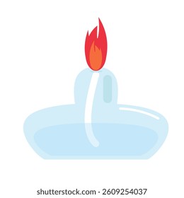 Vector Illustration of an Alcohol Lamp with Flame