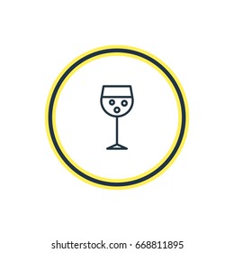 Vector Illustration Of Alcohol Outline. Beautiful Beverage Element Also Can Be Used As Champagne Element.