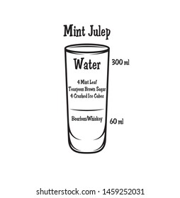 Vector illustration with alcoholic cocktail on white background