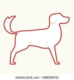 Vector illustration. Alert dog icon in geometric and lineal style.