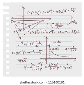 Vector illustration of Algebra doodle background