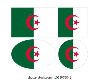 vector illustration of Algeria flags