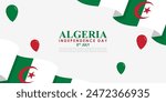 Vector illustration of Algeria Independence Day social media feed template